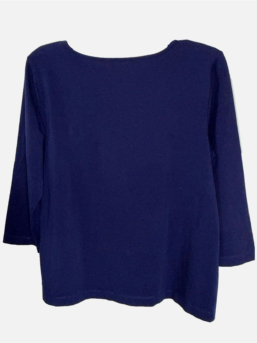 Chico’s Beaded Sequin Fish Top Blue Coastal Embroidered 3/4 Sleeve Size 2 US L - Picture 9 of 13